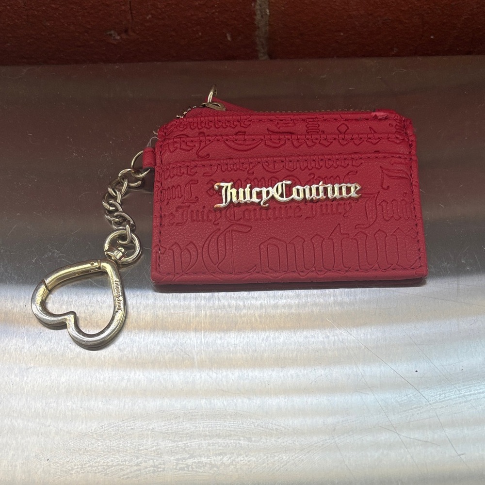 Juicy Couture Scarlet Card Holder with Heart Keychain